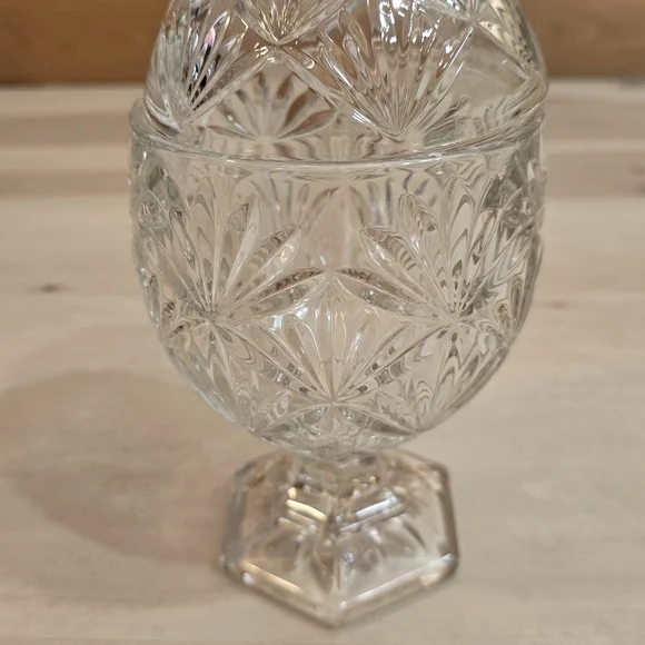 Vintage Egg Shape Cut Crystal Glass Candy Dish With Lid 8.5" Gorgeous - Picture 12 of 15